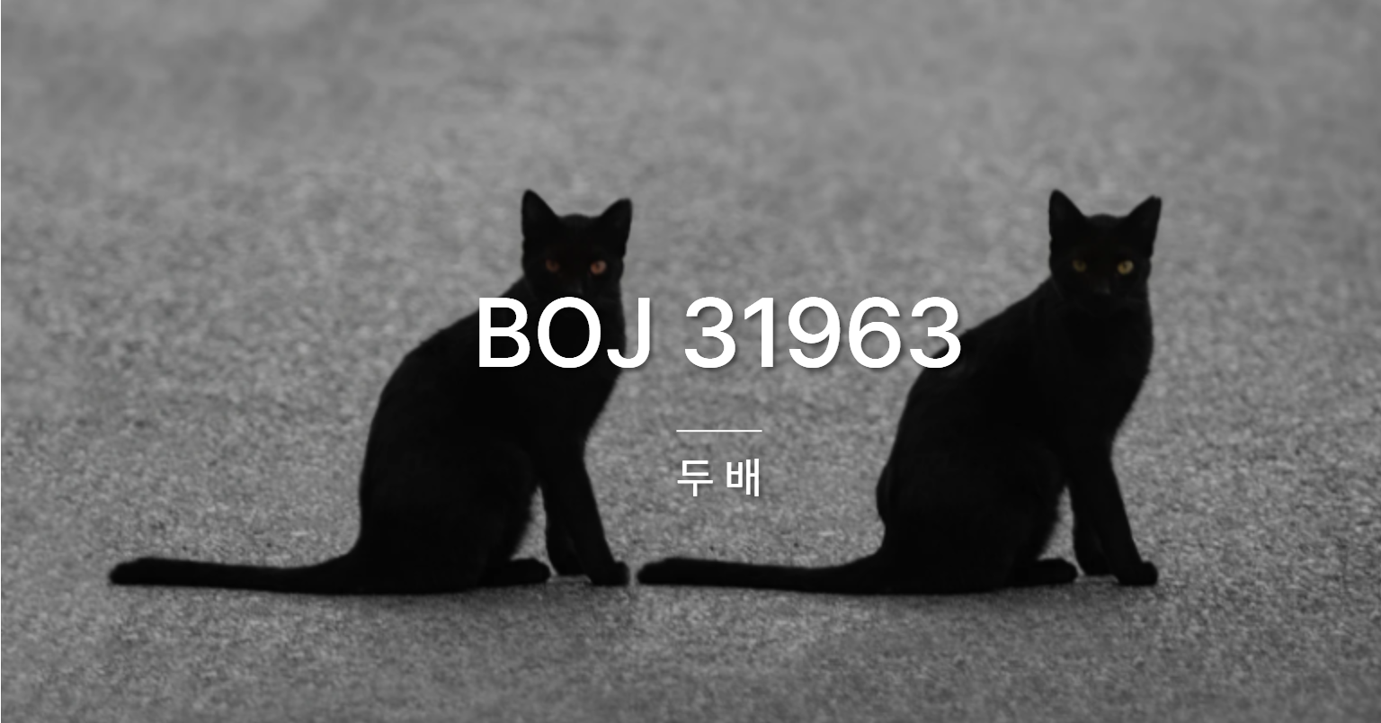 [PS] BOJ 31963 / 두 배
