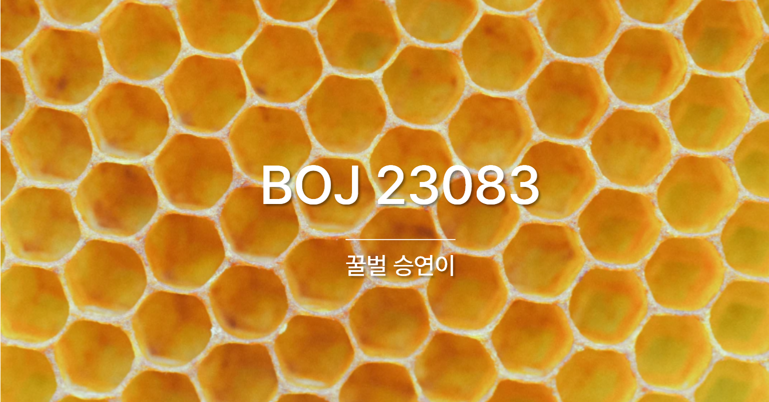 [PS] BOJ 23083 / 꿀벌 승연이
