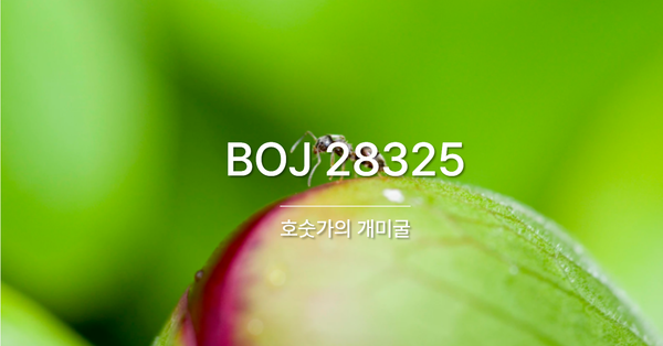 [PS] BOJ 28325 / 호숫가의 개미굴